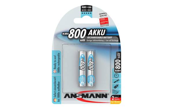 ANSMANN NiMH Akku maxE, Micro (AAA) 800 mAh, 2er Blister