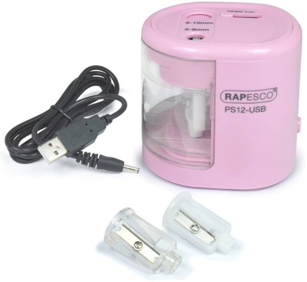 RAPESCO Elektrischer Doppel-Spitzer PS12-USB, hellblau
