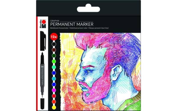 Marabu Permanent-Marker Graphix "SIGNIFICANT", 12er Etui