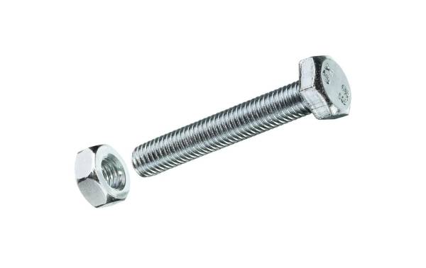 Krafter Sechskantschrauben M 10 x 80 mm mit Muttern Stahl, 2 Stück