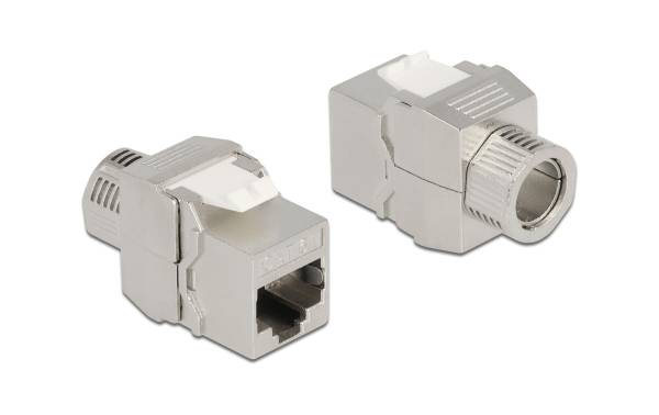 Delock Keystone-Modul RJ45-LSA, Cat.6A werkzeugfrei, geschirmt