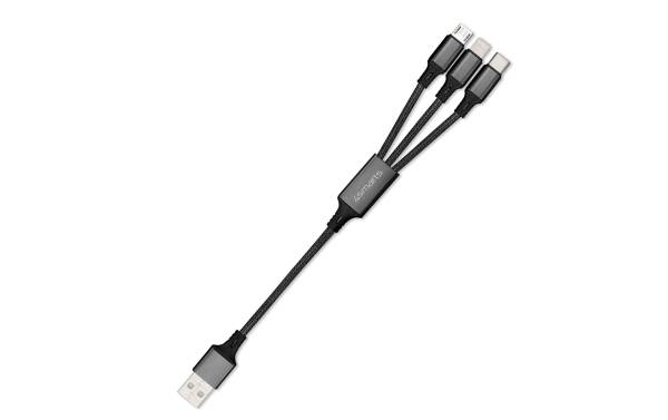4smarts USB-Ladekabel 2.4A USB A – Lightning/Micro-USB B/USB C 0.2 m
