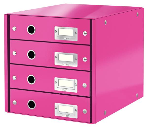 Schubladenset Click &amp; StoreA4 pink 4 Schubladen LEITZ 60490023