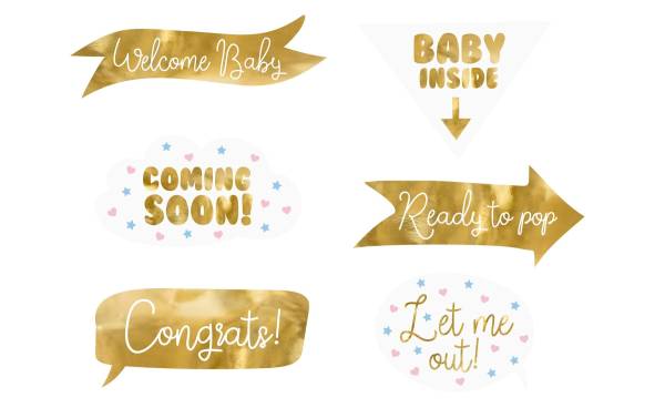 Partydeco Partyaccessoire Baby Shower 6-teilig, Gold