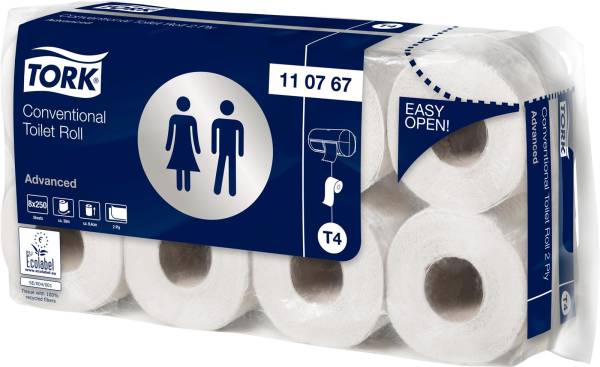 TORK Toilettenpapier Advanced T4 110767 250 Blatt, 2-lagig 8 Stück