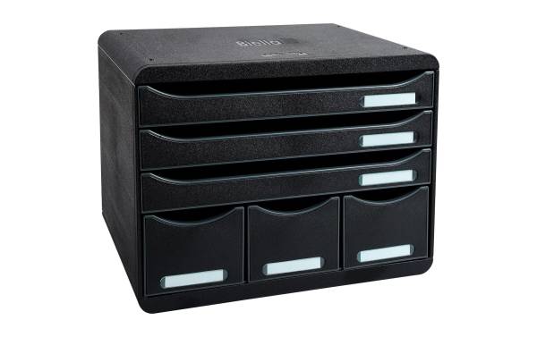 Ablagebox STOREBOX A4+ schwarz, 6 Schubladen BIELLA 30671402
