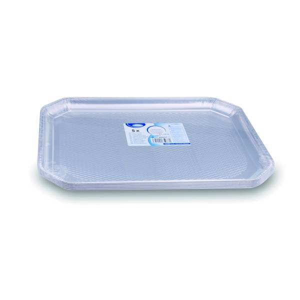 Catering-Platte (ALU) eckig 37,5 x 28 cm – 5 Stück
