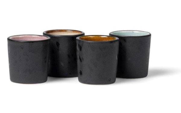 Bitz Eierbecher 4 Stück, Schwarz/Mehrfarbig