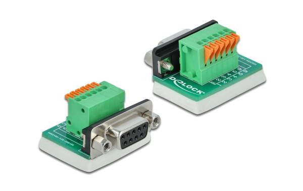 Delock Adapter Terminalblock RS232 DB9 Buchse vertikal 0 m