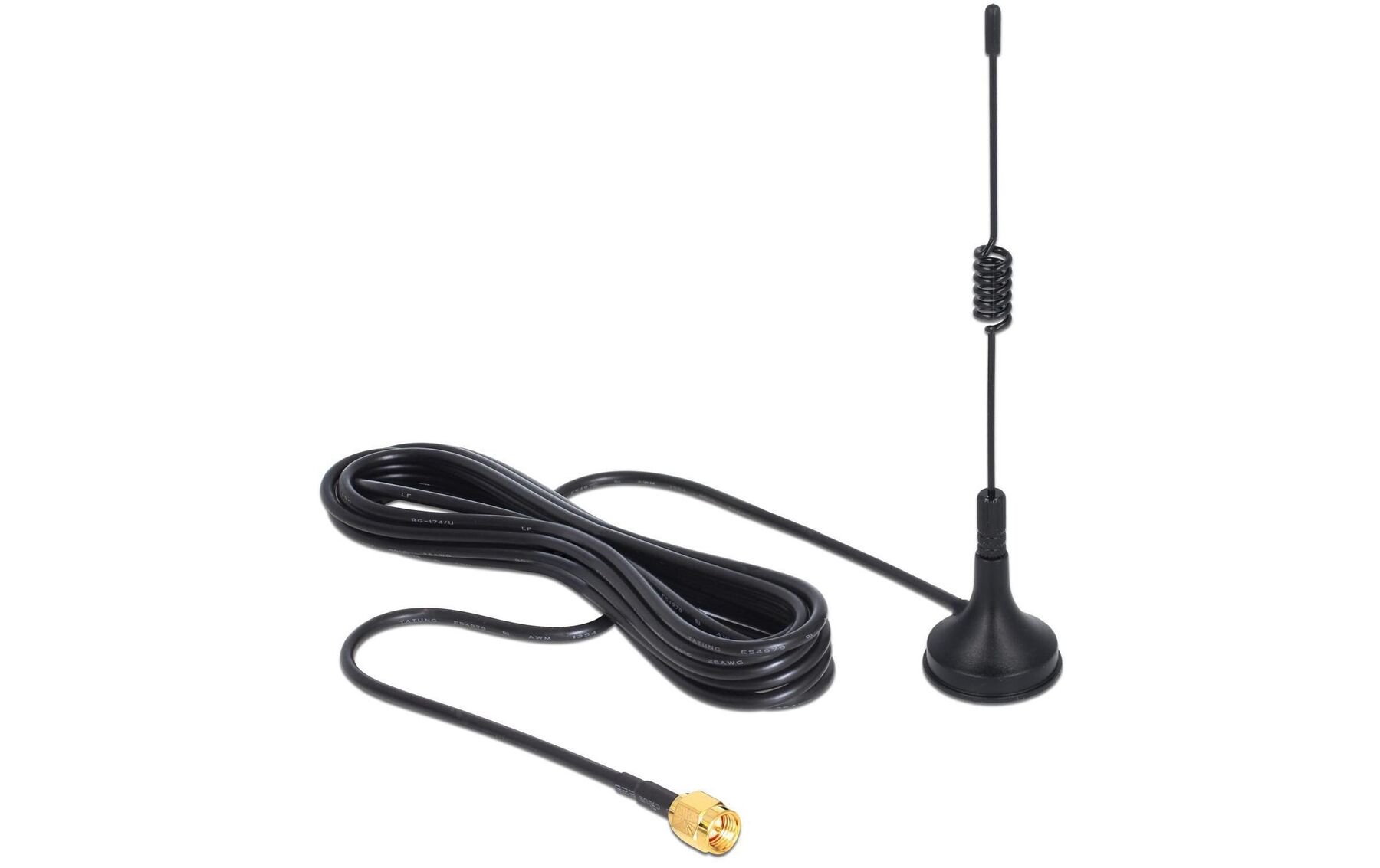 DELOCK ISM Antenne 433 MHz – SMA Stecker, 2 DBi, Omnidirektional, Für Außen- & Inneneinsatz (schwarz)