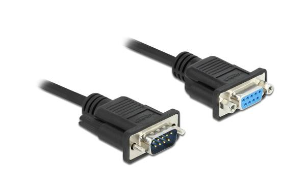 Delock Anschlusskabel Nullmodem RS-232 DB9, f-m 1 m