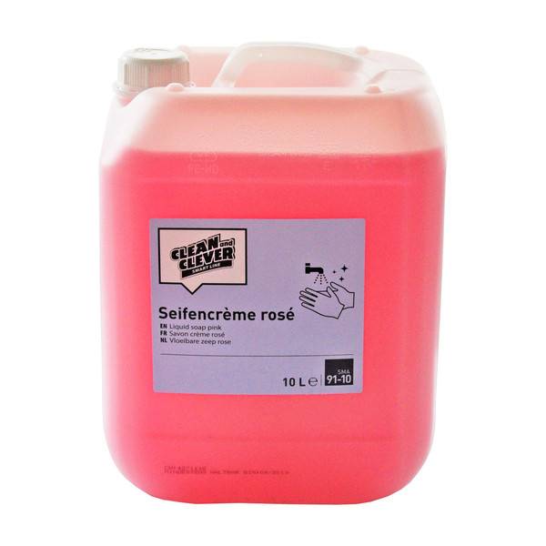 CLEAN and CLEVER Seifencrème SMA 91, Blumenduft, rosa, pH-neutral, Kanister à…