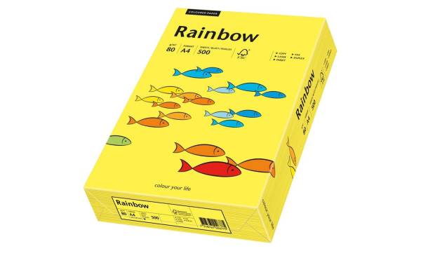 Rainbow Papier FSC A4 mittelgelb, 80g 500 Blatt PAPYRUS 88042320