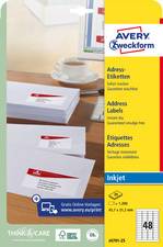 AVERY ZW. Zweckform Inkjet Adress-Etiketten, 63,5 x 38,1 mm