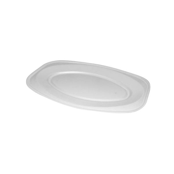 Party-Platte (XPS) oval weiß 45 x 30,5 cm - 10 Stück