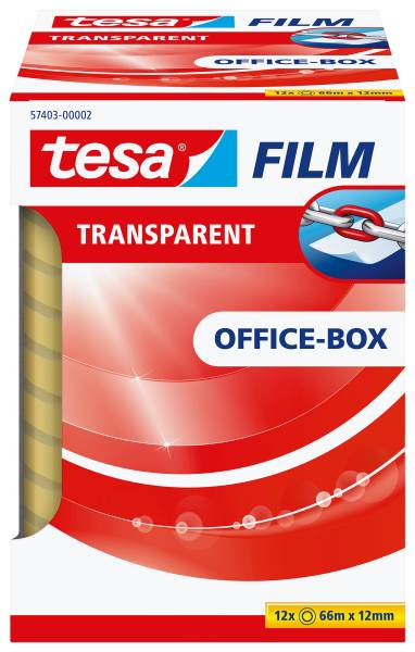 Film Officebox 12mmx66m Transparent 12 Stück TESA 574030000
