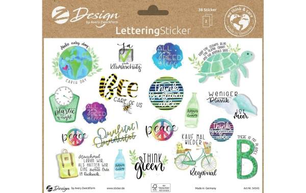 AVERY ZW. Zweckform ZDesign Trend Sticker LETTERING Umwelt