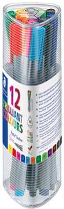 STAEDTLER Fineliner triplus, 12er Dreikantbox