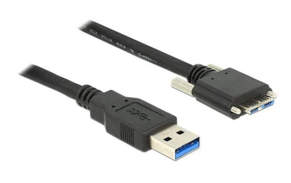 Delock USB 3.0-Kabel verschraubbar USB A – Micro-USB B 3 m
