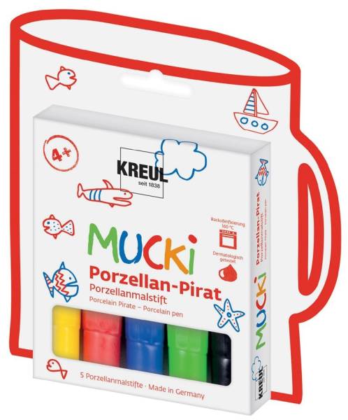 KREUL Porzellan-Pirat Porzellanmalstift 'MUCKI', 5er-Set