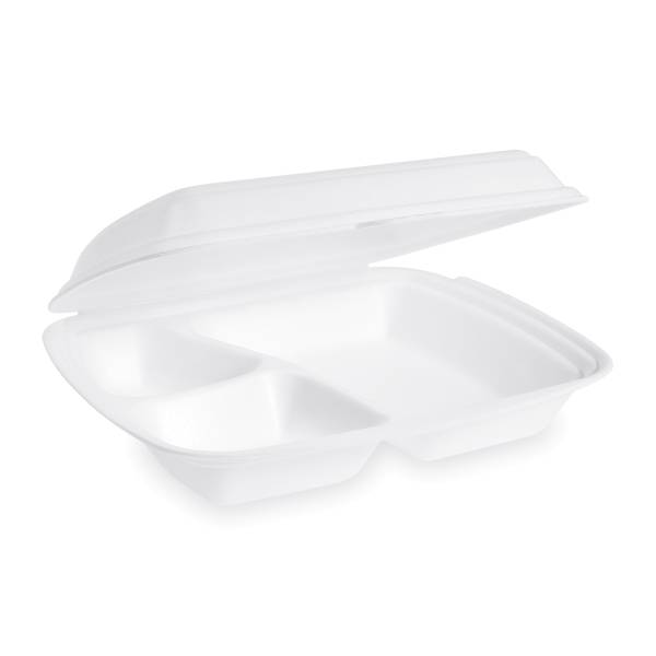 Menü-Box (XPS) 3-geteilt weiß 241 x 207 x 69 mm – 125 Stück