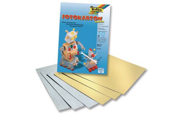 folia Fotokartonblock, DIN A4, 300 g/qm, gold und silber
