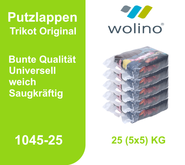 1 Karton à 25 KG Trikot Original Wolino Putzlappen – 5 x 5 KG