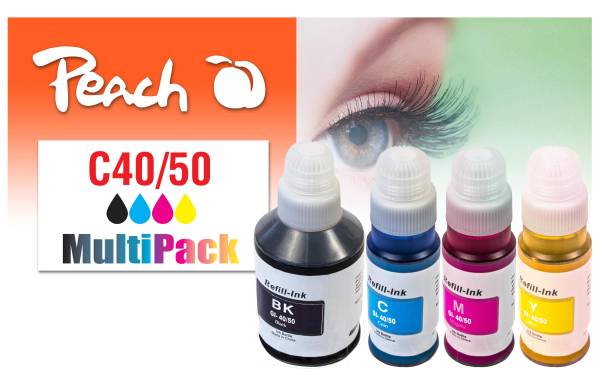 Peach Tinte Canon CISS GI-40/50 Multi-Pack C, M, Y, BK