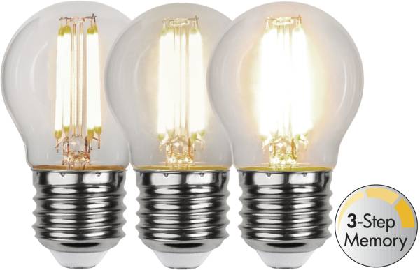 LED Leuchtmittel E27 G45 Clear 3-step memory