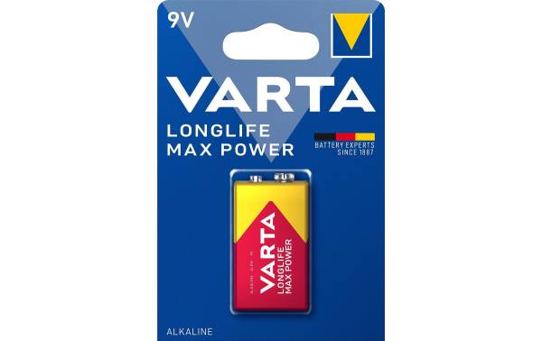 VARTA Alkaline Batterie "LONGLIFE Max Power", E-Block (9V)