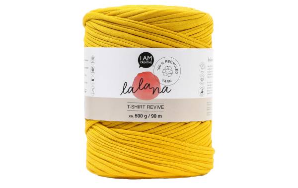 lalana Wolle T-Shirt Revive 5 mm, 500 g, Senfgelb