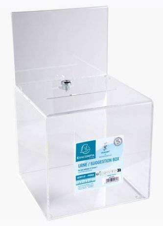 EXACOMPTA Aktionsbox, aus Acryl, abschließbar, glasklar