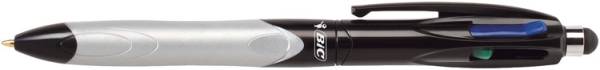 Kugelschreiber Stylus 0,4mm silber/schwarz 4-farbig BIC 926404
