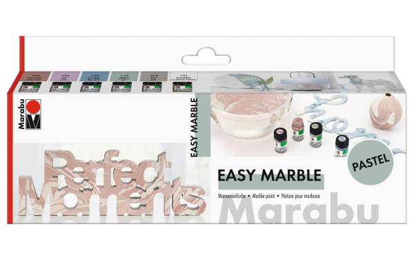 Marabu Marmorierfarbe "easy marble", Set PASTELL