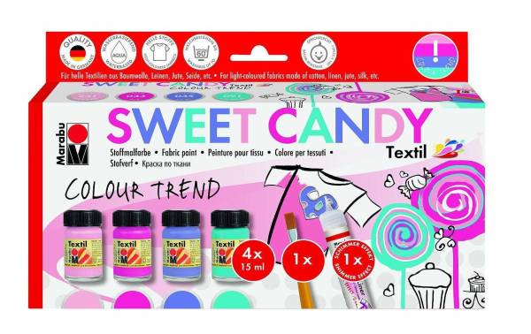 Marabu Textilfarbe "Textil", Set SWEET CANDY