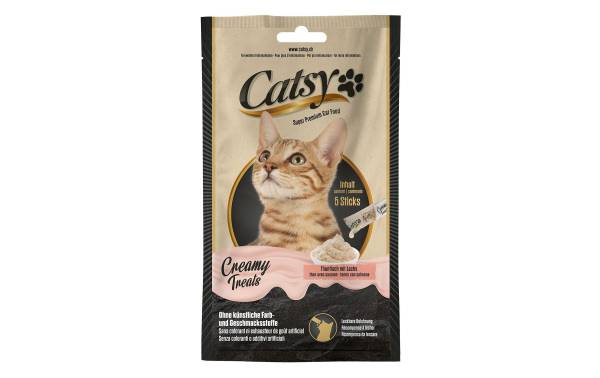 Catsy Katzen-Snack Creamy Snack Tuna &amp; Salmon, 5 x 14 g