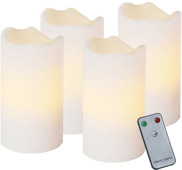LED Pillar Kerze 4er Pack Advent