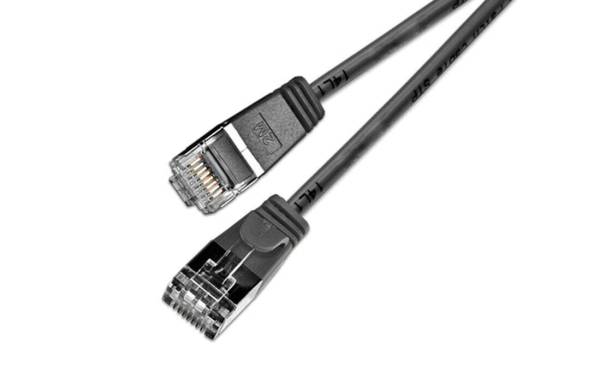 SLIM Slimpatchkabel Cat 6, U/FTP, 20 m, Schwarz
