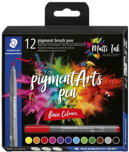 STAEDTLER Fasermaler pigment brush pen 'Warm Colours'