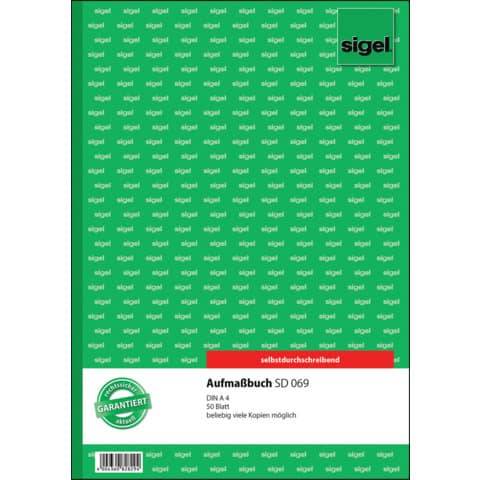 sigel Formularbuch "Aufmaßbuch", DIN A4, 50 Blatt