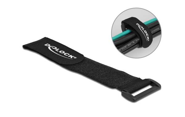 Delock Klettkabelbinder Schwarz 280 mm x 38 mm 3 Stück