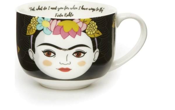 Kikkerland Universaltasse Frida 411 ml, 1 Stück, Schwarz/Weiss