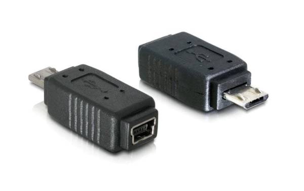 Delock USB 2.0 Adapter USB-MiniB Buchse – USB-MicroB Stecker