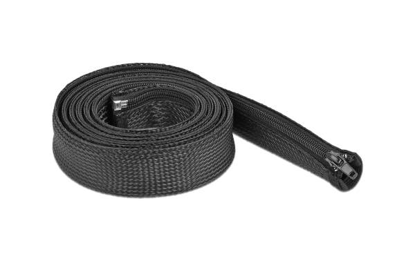 Delock Kabelschlauch 2 m x 30 mm, mit Reissverschluss Schwarz