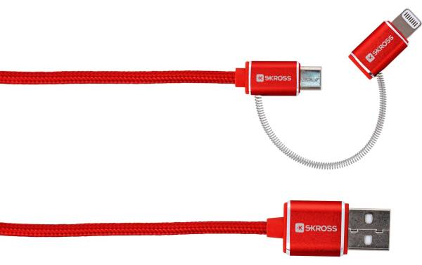 Charge&#039;n Sync - 2in1 Micro-USB &amp; Lightning red SKROSS 2.70026