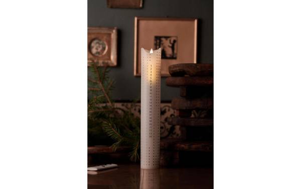 Sirius LED-Kerze Sara Adventskalender, Ø 5 x 29 cm, Silber/Weiss