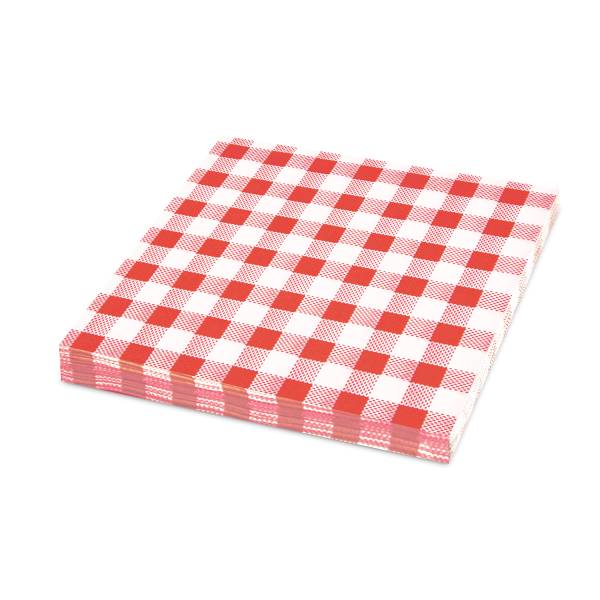 Serviette 1-lagig Karo rot 33 x 33 cm – 100 Stück