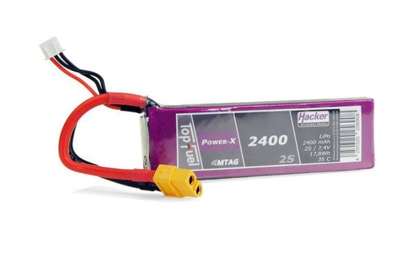 Hacker RC-Akku LiPo 2400 mAh 7.4 V 35C TopFuel ECO-X MTAG