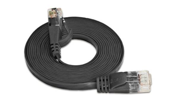 SLIM Slimpatchkabel Cat 6, UTP, 0.15 m, Schwarz