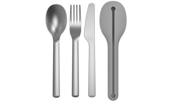 BergHOFF Besteck-Set to go Picknick Leo 3-teilig, Silber matt